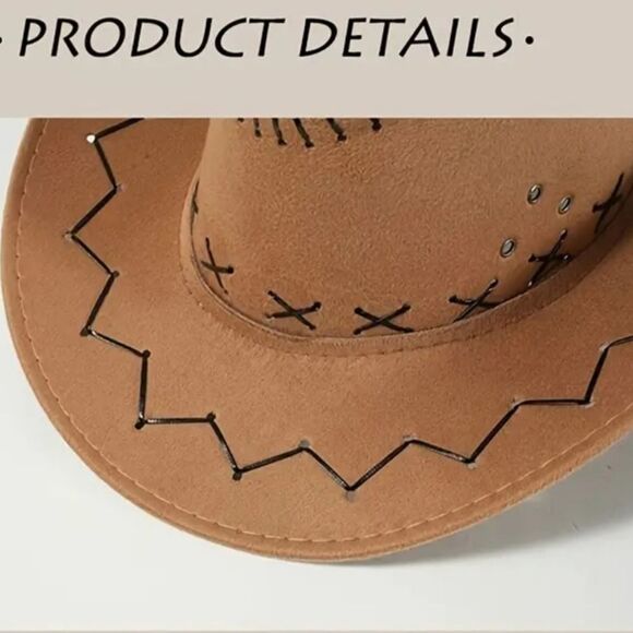 Stylish Light Coffee Cowboy Hat - Picture 4 of 5